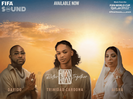 Trinidad Cardona, Davido and Aisha – Hayya Hayya (Better Together) เพลงบอลโลกปี 2022 Trinidad Cardona, Davido and Aisha - Hayya Hayya (Better Together) เพลงบอลโลกปี 2022